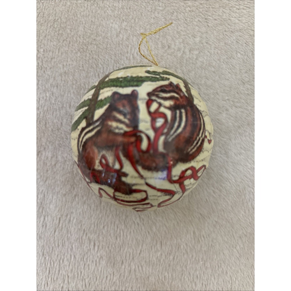 Lot Of 2 Vintage Paper Mache Christmas Ornaments From West Germany - Picture 2 of 10